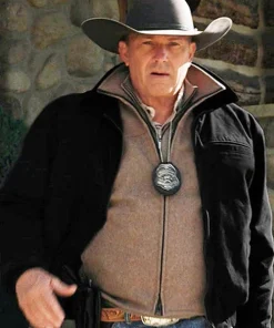 Kevin Costner Yellowstone Black Cotton Jacket