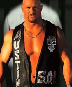WWE Stone Cold Steve Austin Black Leather Vest