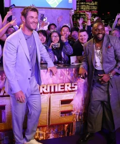 Chris Hemsworth Transformers One Australian Premier Grey Suit