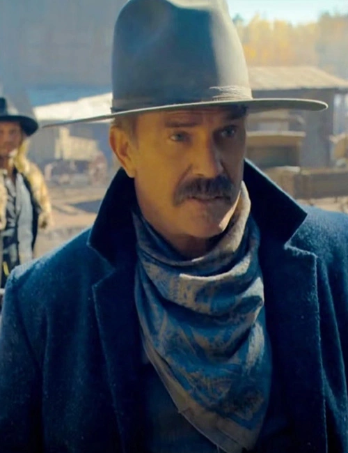 Horizon An American Saga Chapter 1 Kevin Costner Blue Trench Coat