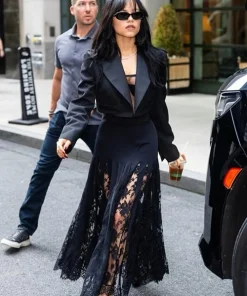 Jenna Ortega Beetlejuice Black Cropped Blazer
