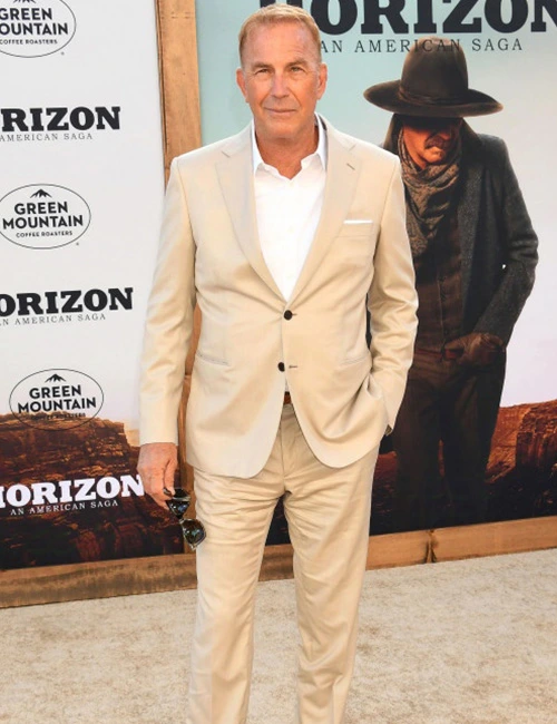 Kevin Costner Horizon An American Saga Premier Beige Suit