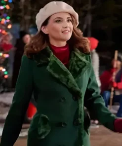 2023 Film Rescuing Christmas Rachael Leigh Cook Green Trench Coat