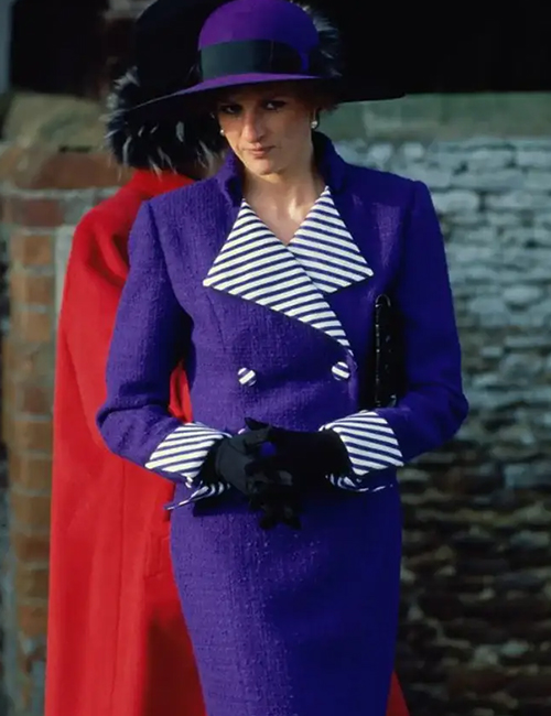 Lady Diana Christmas Day Sandringham Purple Coat