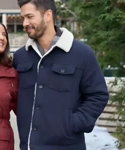 Marco Grazzini Christmas Under the Lights 2024 Luke Blue Shearling Jacket