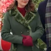 Rescuing Christmas Rachael Leigh Cook Green Wool Coat