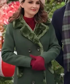 Rescuing Christmas Rachael Leigh Cook Green Wool Coat