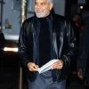 George Clooney Wolfs Black Leather Jacket