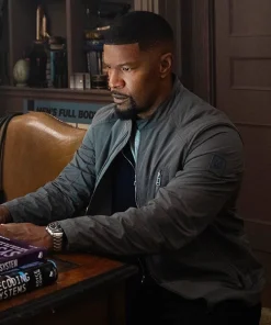 Jamie Foxx Movie Back in Action 2025 Matt Grey Cotton Jacket