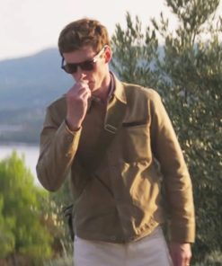 The Day of The Jackal Eddie Redmayne Jackal Brown Cotton Jacket