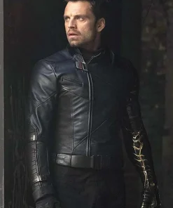 Thunderbolts Bucky Barnes Black Leather Jacket
