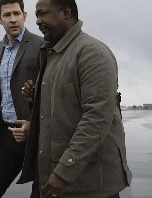 Tom Clancy Jack Ryan James Greer Grey Suede Jacket