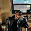 Wi Ha-joon Black Leather Jacket