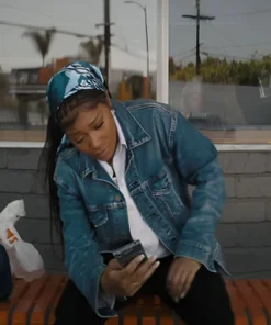 Dreux Movie One of Them Days 2025 Keke Palmer Blue Denim Jacket