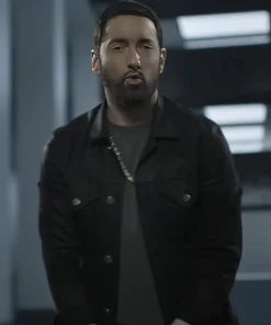 Houdini Eminem Monfrere Dean Coated Black Trucker Jacket