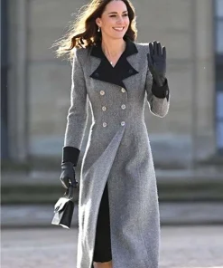 Kate Middleton Grey Wool Coat