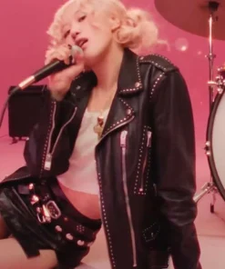 Rose Apt Black Biker Leather Jacket