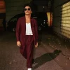 The Weeknd Maroon Suit
