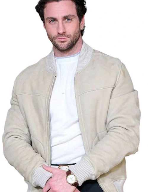 Aaron Taylor-Johnson Kraven the Hunter 2024 Suede Bomber Jacket