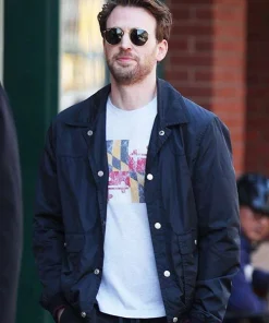 Chris Evans Materialists Black Bomber Jacket