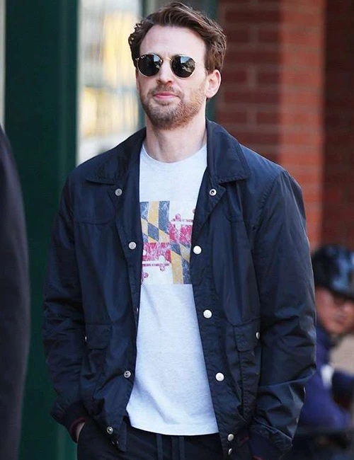 Chris Evans Materialists Black Bomber Jacket