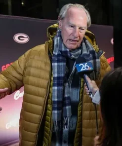 Craig T Nelson Green and Gold 2025 Buck Yellow Puffer Hooded Jacket