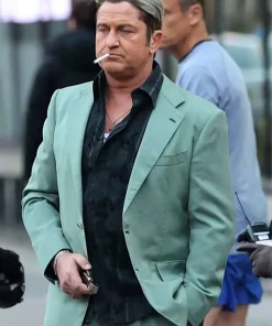 In the Hand of Dante 2025 Movie Gerard Butler Green Blazer