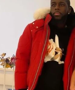 Lake George Movie 2025 Sheck Wes Red Hooded Fur Jacket