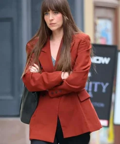 Materialists Dakota Johnson Red Blazer