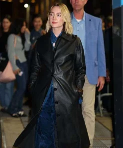 Saoirse Ronan The Outrun Black Leather Coat