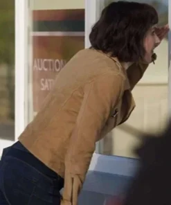 Shenae Grimes Love of the Irish 2025 Suede Brown Biker Leather Jacket