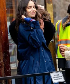 Sofia Carson Blue Long Cotton Coat