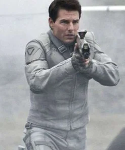 Tom Cruise Oblivion White Leather Jacket