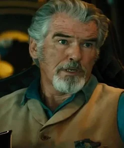 Black Adam Pierce Brosnan Doctor Fate Tan Suede Leather Vest