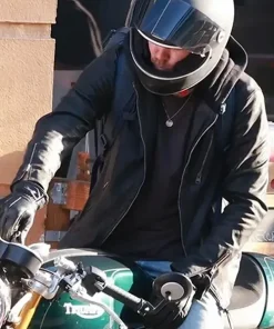 Chad Michael Murray Freakier Friday 2025 Jake Black Hooded Leather Jacket