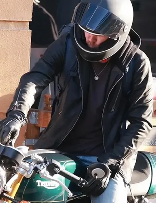 Chad Michael Murray Freakier Friday 2025 Jake Black Hooded Leather Jacket