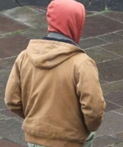 Glen Powell Brown Hooded Jacket