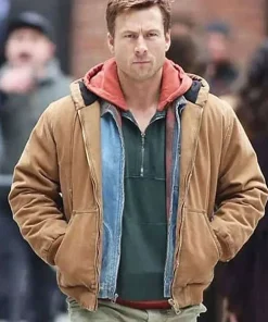 Glen Powell The Running Man 2025 Brown Cotton Jacket