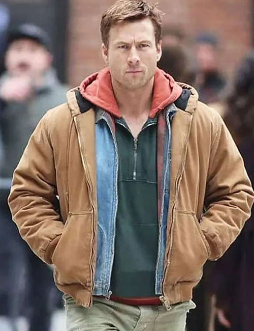 Glen Powell The Running Man 2025 Brown Cotton Jacket