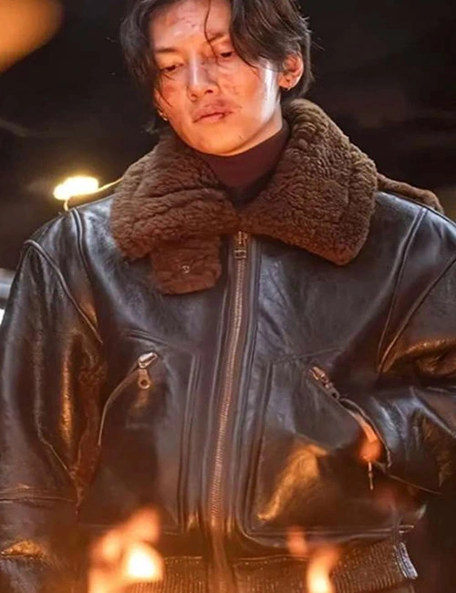 Ji Chang-wook Gangnam B-Side Black Shearling Jacket