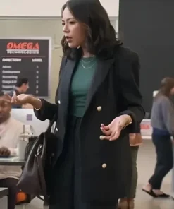 Liv Movie Return to Office 2025 Janel Parrish Black Blazer Coat