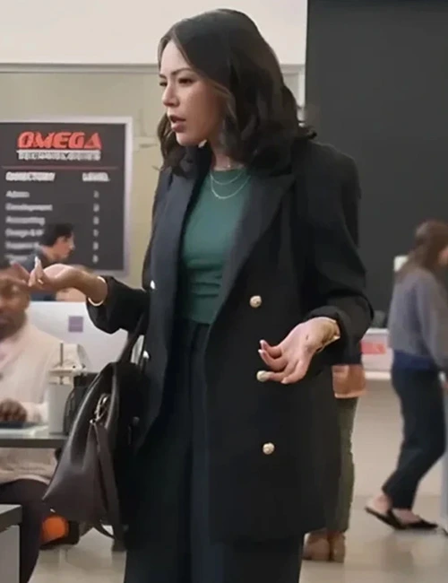 Liv Movie Return to Office 2025 Janel Parrish Black Blazer Coat