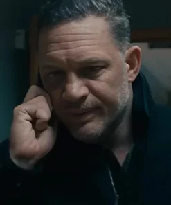 MobLand 2025 Drama Series Tom Hardy Black Leather Jacket