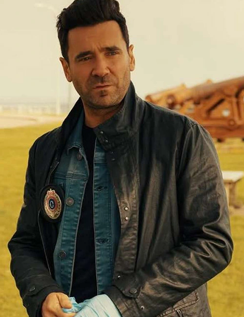 Saint-pierre Allan Hawco 2025 Black Leather Jacket