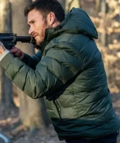 Scott Eastwood Joe Travers Black Puffer Hooded Jacket