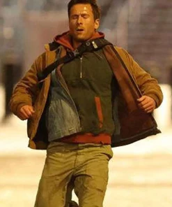 The Running Man 2025 Ben Richards Brown Cotton Hooded Jacket