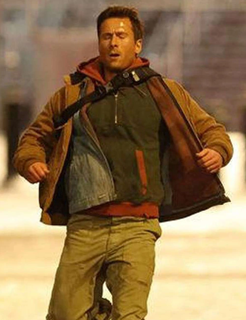 The Running Man 2025 Ben Richards Brown Cotton Hooded Jacket