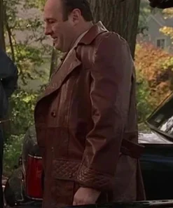 The Sopranos Members Only James Gandolfini Brown Leather Jacket