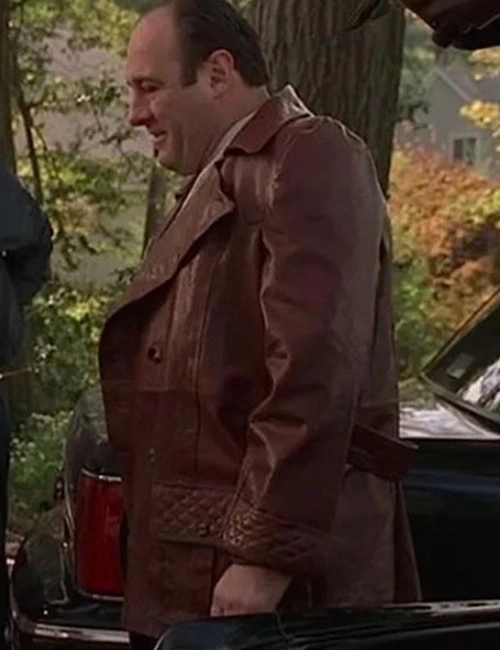 The Sopranos Members Only James Gandolfini Brown Leather Jacket
