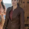 When No One Sees Us Magaly Castillo Brown Leather Jacket